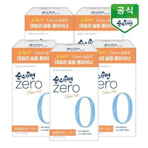 순수한면 생리대 제로 슬림롱 팬티라이너 40P x 5팩