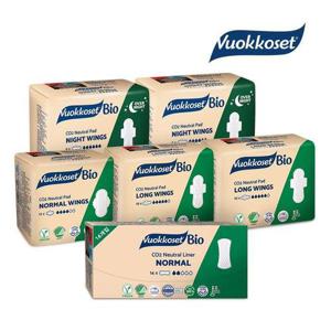 [뷰코셋]VUOKKOSET  생리대 노말윙1팩+롱윙2팩+나이트윙2팩+팬티라이너(14p)1팩