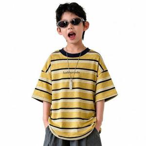 [삐삐네옷가게]유아 남아 오버핏 스트라이프 데일리 반팔 티셔츠