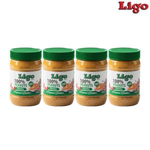 LIGO 리고 100% 땅콩버터 땅콩잼 청키 453g 4개