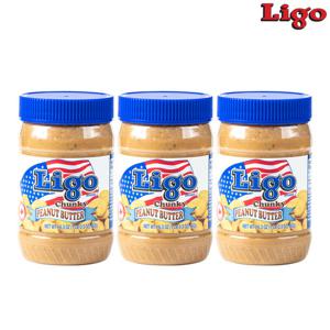 LIGO 리고 땅콩버터 땅콩잼 청키 462g 3개