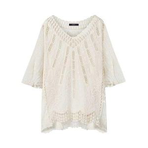[지지피엑스]플라워 펀칭 오버핏 블라우스 (GPCBA010D)