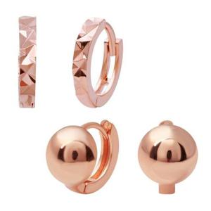 14K 로즈골드 골드핀 라운드 기본 원터치 링 귀걸이 W217DCD