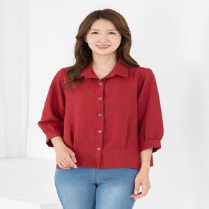 [모슬린]엄마옷 여름 카라 7부 오픈 블라우스 605FGH196 마담/중년여성/빅사이즈/50대/60대