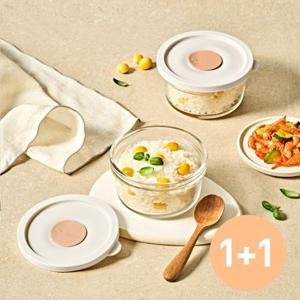 [글라스락] [글라스락] 글라스락 렌지쿡 코지밀크 햇밥용기 원형 350ml 4조 세트