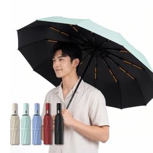 [1+1] 24K 모노심플 남성 자동우산 대형 태풍 골프 우산 양산 겸용 (총 2P)