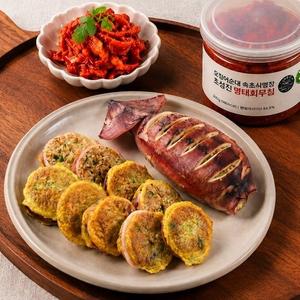 [명장세트 2+1] 속초중앙시장 오징어순대 2팩+명태회무침 1통 / 40년손맛 현지직송