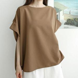 [옷자락] 여성 가오리핏 여름하객룩 박시 언발 루즈 블라우스