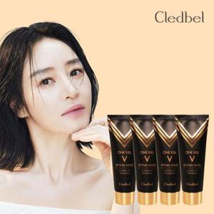 (4개)끌레드벨 원킬 브이 리프팅마스크 70ml 블랙 /랩핑 래핑마스크