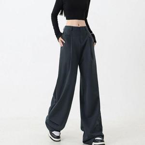 여자가을옷 여성 뒤쪽 밴딩 편안한 핀턱 부드러운 팬츠 슬랙스