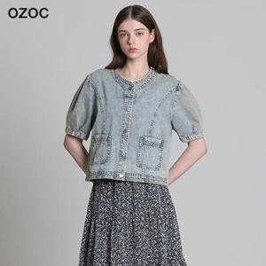 [오조크(OZOC)] 퍼프 라운드 데님 자켓 (택가격: 108000원)