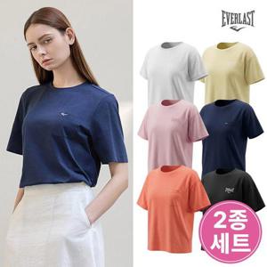 2종세트 에버라스트 여름 여성 친환경 소로나 냉감 반팔티셔츠 이너티 쿨티 90-110 EVLT2655W2