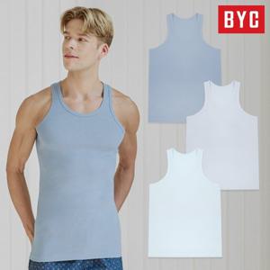 B-남성 순면 컬러 3색 민소매 런닝 3PACK