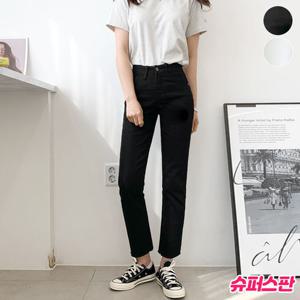 [가비진] 여성 꿀 스판 면 베이직 코튼팬츠