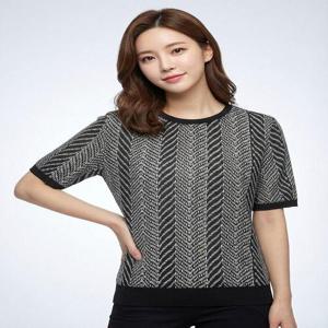 [올포유][올포유] 여성 프린트 반팔 티블라우스 ALBLN5416-199