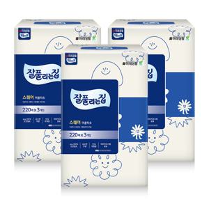 잘풀리는집 스퀘어 미용티슈 220매 3입 3개