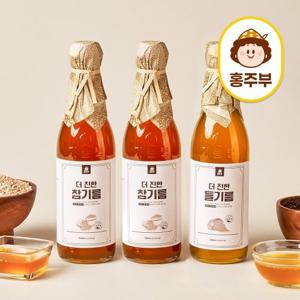 홍주부 더 진한 참기름 350ml x 2병+들기름 350ml