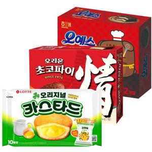인기과자3종 초코파이 468g+오예스 360g+카스타드230g