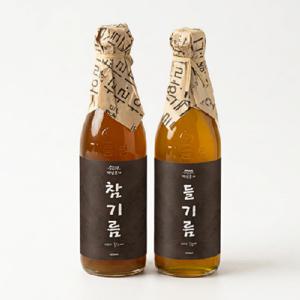 [백년본가] 저온압착 방앗간 꼬소한 참기름 350ml + 들기름 350ml (총 2병)