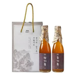 [백년본가] 프리미엄 저온압착 참기름+ 들기름 선물세트 (총 2병)