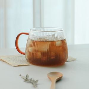 ♥적립＆적립금사용가능♥ (프리미엄)1+1 항아리쉐입 브라운독스 내열유리컵 400ml