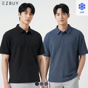 이지바이 쿨링쿠션 남성 오버핏 스판 냉감 시어커서 반팔 카라 티셔츠(M6ST04)