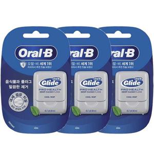 오랄비 치실 글라이드 딥클린 40mx3개 극세섬유 치실