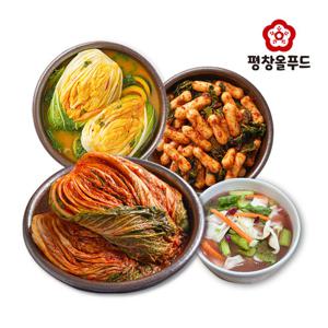 [평창 백호 명인] TV황태김치2.5kg+총각김치2.5kg+호박겨자김치1.5kg+양배추물김치1.5kg