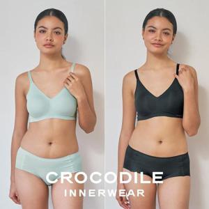 [크로커다일] 소프트핏 쉘론 후크형 브라+팬티 4종세트 소프트민트 블랙 CDW5M1516_T