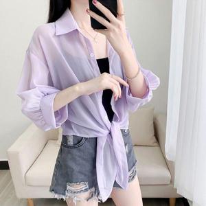 블라우스 셔츠 남방 시스루 쉬폰 HHD30