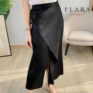 PLARA / PLARA (88까지)투톤배색버튼플리츠스커트_PK2MSK006C