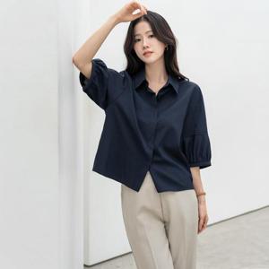 [모노앳디] 케닌 린넨 카라 7부 블라우스