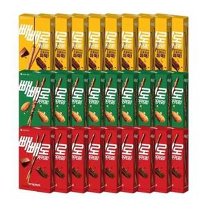 초코 빼빼로 46g x 9개+아몬드 빼빼로 32g x 9개+초코필드 빼빼로 45g x 9