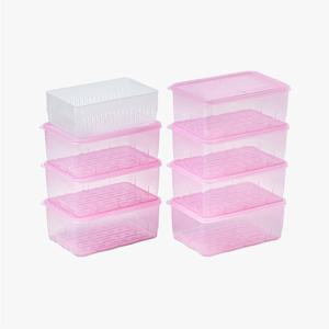 [땡스소윤 시즌4] 냉동실 전용 밀폐용기 5호 1300ml 7개 + 채반(중)세트