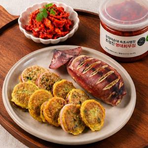[명장세트 2+1] 속초중앙시장 오징어순대 2팩+명태회무침 1통 / 40년손맛 현지직송