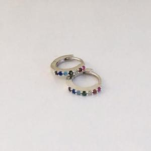 [BZIH1141_49]silver925 rainbow cubic 쥬얼리 귀찌