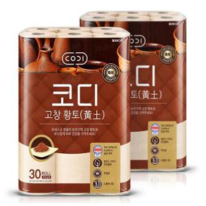 코디 화장지 고창 황토 3겹 천연펄프 30m 30롤2팩