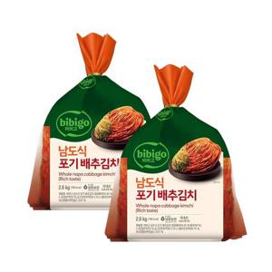 [CJ]비비고 남도식포기배추김치 2.6kg x2개 주문생산 국내산김치