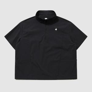 르꼬끄 여성 쉐이드온 경량 우븐 루즈핏 반팔 아노락 B1 QR222OJK42 BLK WYL