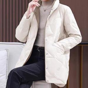 [오노마] ONM 오리털 미디코트 겨울 여성경량패딩 덕다운 배색 점퍼