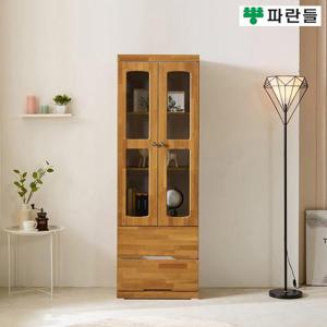 (착불배송) 파란들가구 멀바우 투서랍 600 유리문 수납장식장 거실장식장