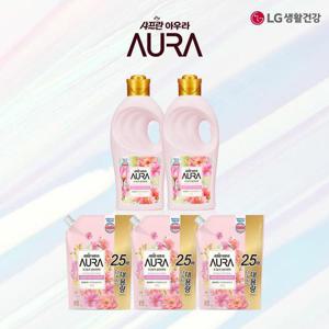 [엘지생활건강][무료배송] [엘지생활건강] LG생활건강 아우라 섬유유연제 윌유메리미 1Lx2개 + 1.7Lx3개