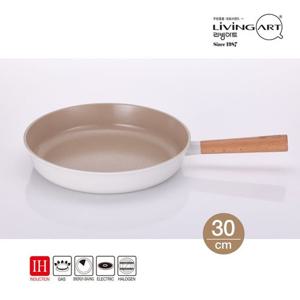리빙아트/ 우드핸들 세라믹코팅 인덕션 후라이팬 30cm