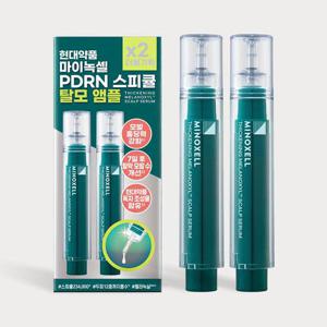 현대약품 마이녹셀 씨크닝 멜라녹실 PDRN 스피큘 탈모 앰플세럼 기획세트(10mlX2개입) 1개