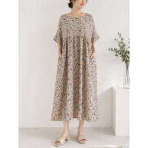 [디얼마미]쿨나염 꽃 인견 원피스 /마담 미시 중년 여성 빅사이즈 40대 50대