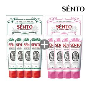 센토 프라임 구취케어치약 120g 4개+미백케어치약 120g 4개