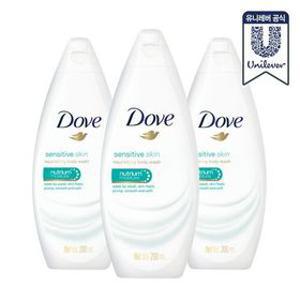 [최종가 6,500원]도브 센서티브 바디워시 200ml x 3개[소비기한 27년 2월 20일까지]