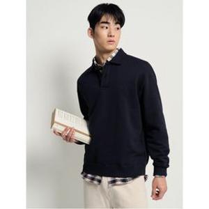 [26SS 30%OFF] 솔리드 칼라넥 스웨트 셔츠  네이비 BC6141C54R