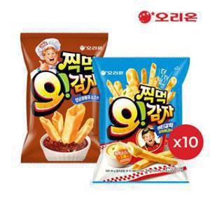 [브랜드데이]오리온 찍먹 오감자 버터갈릭감자튀김 64g 10개+오감자딥 양념바베큐 75g 10개