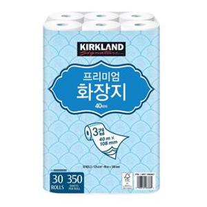 온누리 무료배송 커클랜드 시그니처 프리미엄 3겹 화장지 40m x 30개 시그니춰 30롤 유한킴벌리 천연펄프100%